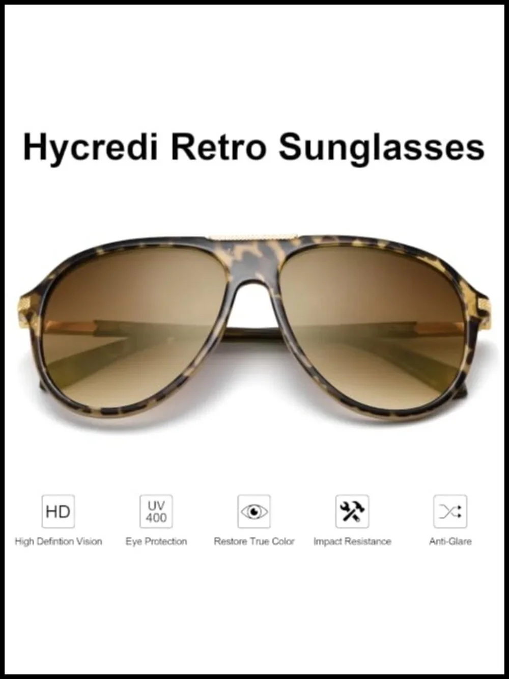 Oversized Aviator Sunglasses UV400 Protection Retro Vintage Shades Women Men